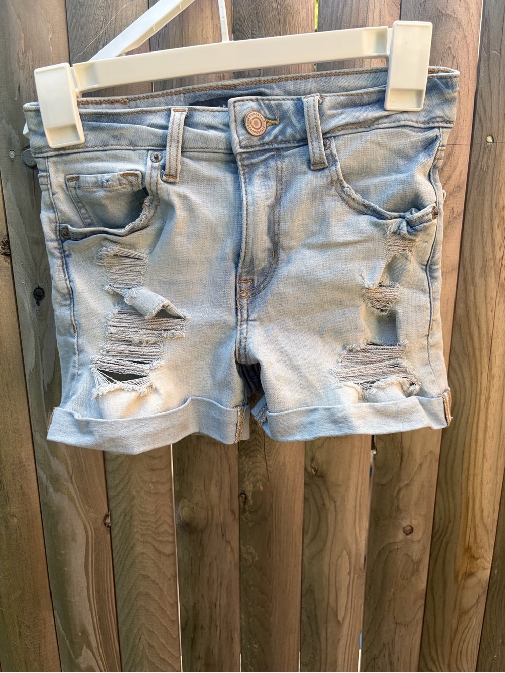 Aeropostale Light Blue Distressed Denim Shorts